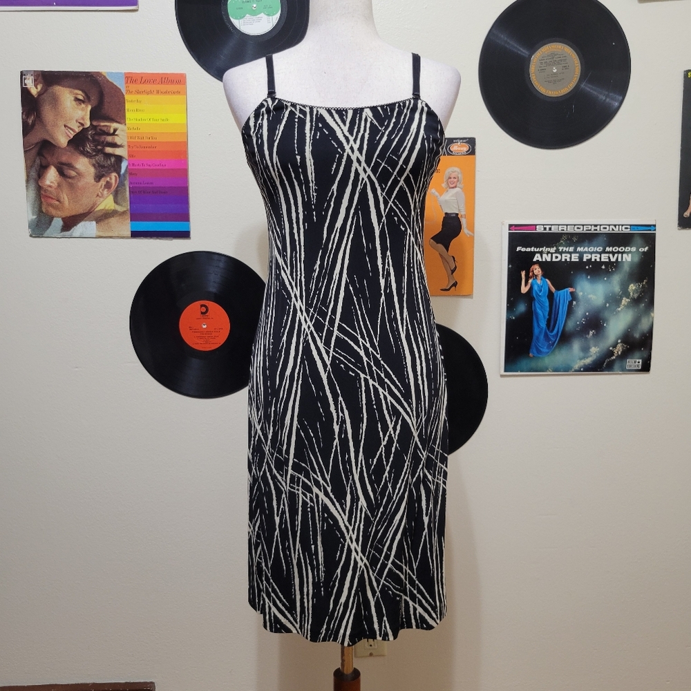 The Limited | Vintage Black Cream Splatter Slip Dress